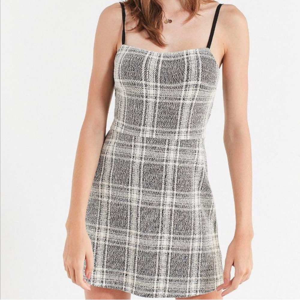 Urban Outfitters Cher Straight-Neck Patterned Mini Dress